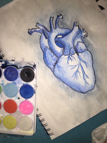 Credit: Grace Neal/Achona Online At the center of Neal's piece there is a blue heart which was inspired by marine biologist, Sylvia Earle. Earle once said, “I think of the ocean as the blue heart of the planet, well how much of your heart do you want to protect?”