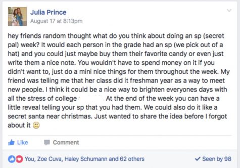 Credit: Rachel McKenna (ACHONA Online) When Julia Prince made the Facebook post, almost all the seniors commented back immediately with excitement.