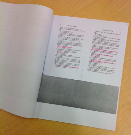 The script of the female version of Neil Simon’s The Odd Couple. Photo Credit: Sara Phillips/AchonaOnline