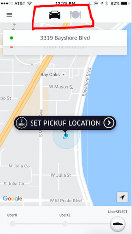 example of uberEATS tab on Uber website