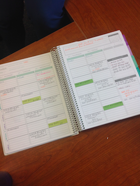 (Credit: Jessica Zakhary/Achona Online) Adams has two different planners- one for personal life and one for her school life.