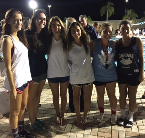 Senior swimmer Haley Schumann comments, "I felt so much gratitude that I had such amazing coaches and was able to be on a team for three years with such amazing girls."