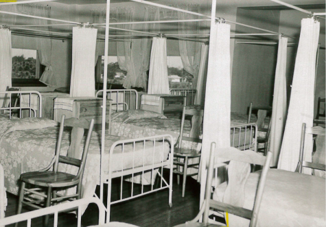 Student Dormitories in the 1930s, located on the fourth floor corner where Ms. Rodriguez's office is now. 