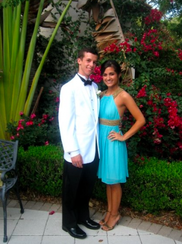 Lopez and her now husband, Ben Lopez, before Jesuit Homecoming. Credit: Audrey Diaz