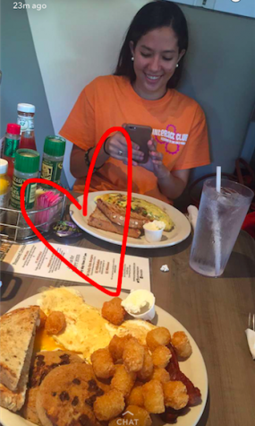 Jessica Zachary made sure she captured her delicious breakfast on snapchat. Photo Credits: Jessica Zachary (used with permission)