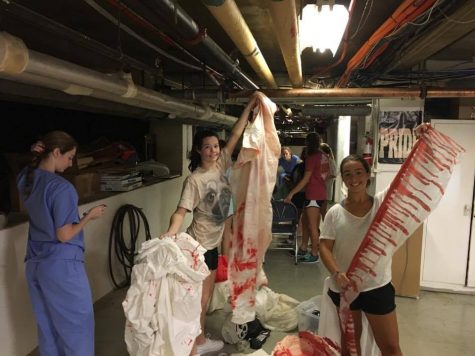 Council members Danielle Gutierrez, Maddie Oregon, and Anna Padron unload the decorations and begin to transform the basement. Photo Credit: Alex Smith/Achona Online