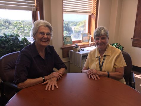 Credit: Rachel McKenna/Achona Online Sister Mary Glavin and Sister Ann Reagan shown in causal work attire as apposed to the habit Haley Schumann thought they wore.