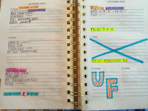 Photo Credit: Julia Prince/ Achona Online. "Keeping an organized planner with all my activities and homework helps me plan ahead throughout the week."- Julia Prince