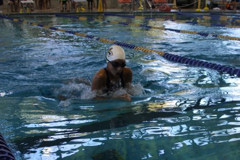 Lauren Lamouette was one of two freshmen to attend swim regionals the weekend of November 5. Photo Credit: Lara Lontoc (used with permission) 