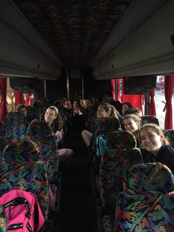 Katherine Hahn said, "The bus ride was long, but we entertain each other with music and games."